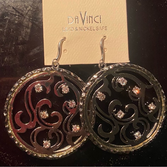 DaVinci Silver Dangle Earrings - Picture 2 of 4
